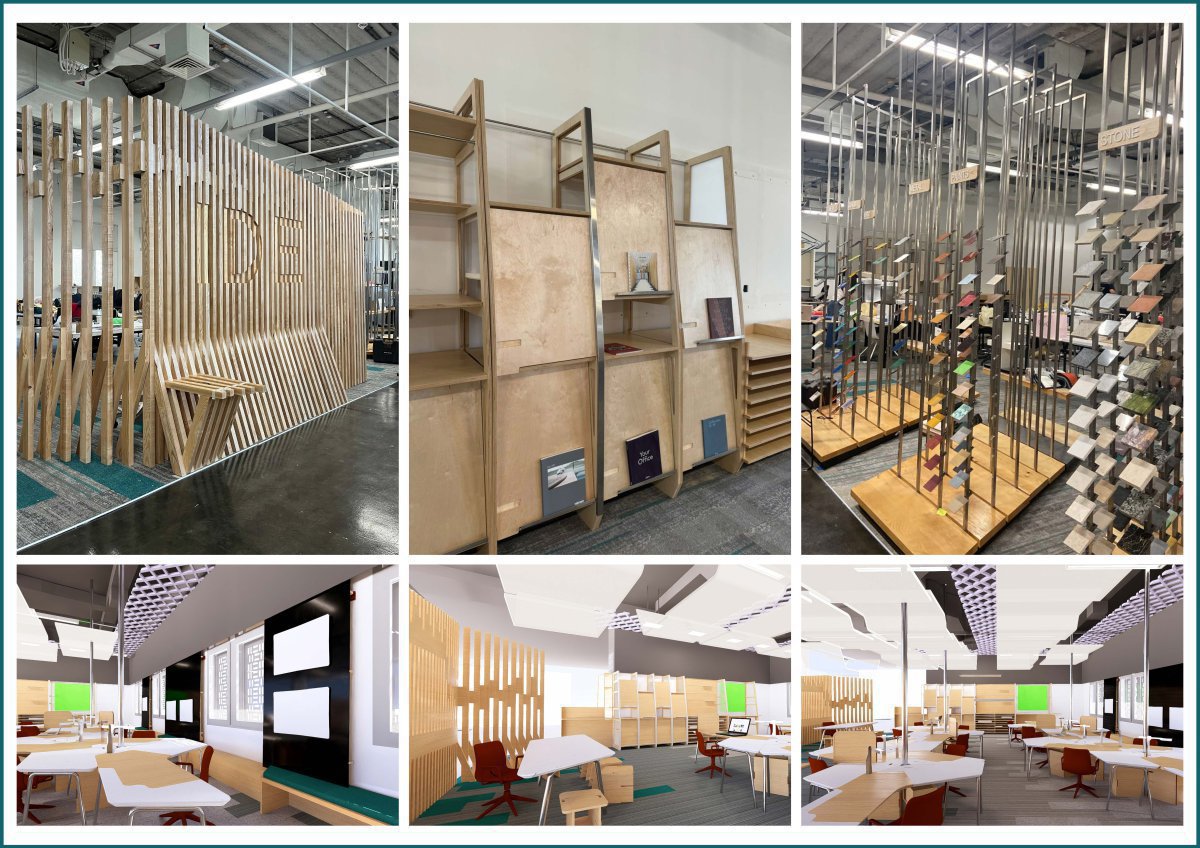 This project showcases the award-winning Design Build Initiative (DBI) at the American University of Sharjah’s College of Architecture, Art and Design (CAAD). Recognized internationally for its innovative, hands-on approach, DBI merges design and construction in a collaborative educational model that prepares students to become both skilled designers and thoughtful builders.   For over a decade, DBI has produced full-scale projects that enhance the college environment, creating functional, well-crafted spaces for students by students. From concept to fabrication, students lead every stage of the process, gaining practical experience and developing a deep understanding of materials, structure, and teamwork.   This semester, the studio itself became the site of inquiry. Students were challenged to rethink and redesign its walls and ceilings, resulting in a series of built interventions that reflect creativity, precision, and a sense of collective ownership. These works transform everyday spaces into opportunities for learning, experimentation, and architectural dialogue.